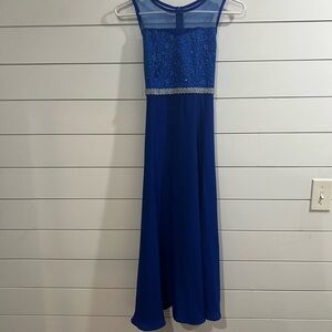 Elegant Sapphire Blue Kids Formal Dress